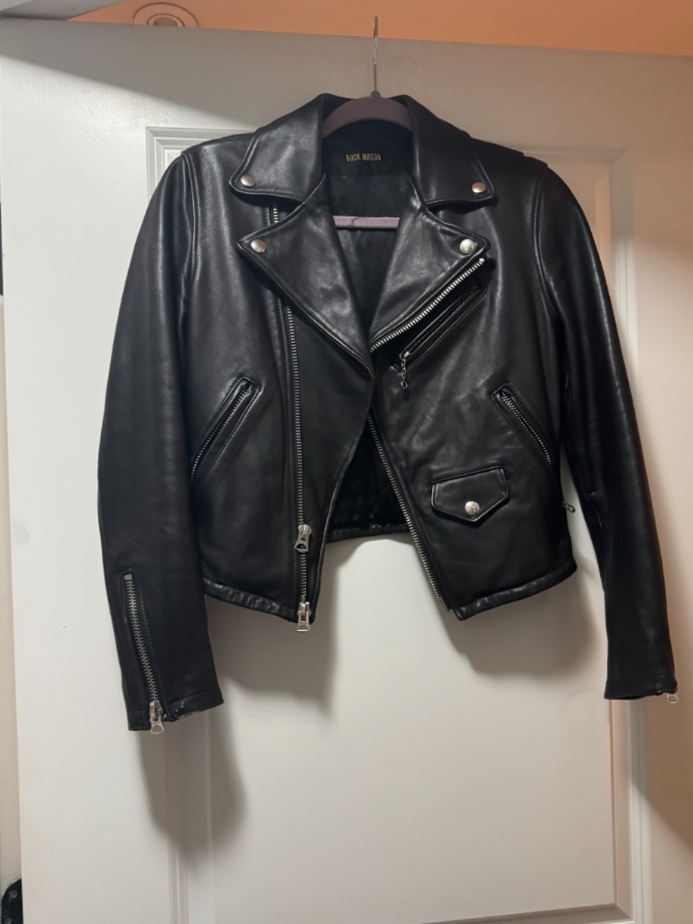 Buck Mason Women's Black Heritage Moto Jacket - Picture 2 of 4